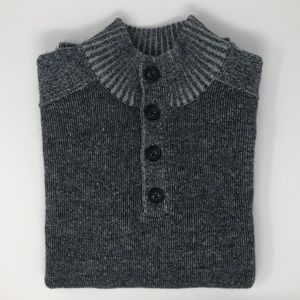 Neiman Marcus Gray 1/4 Button Pullover Sweater Size M